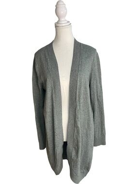 GAP Open Front Mid-Length Cardigan Gray